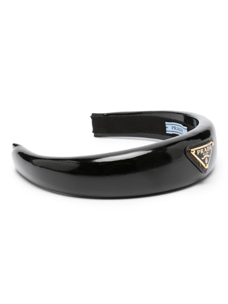 Prada enamel triangle-logo hairband outlook