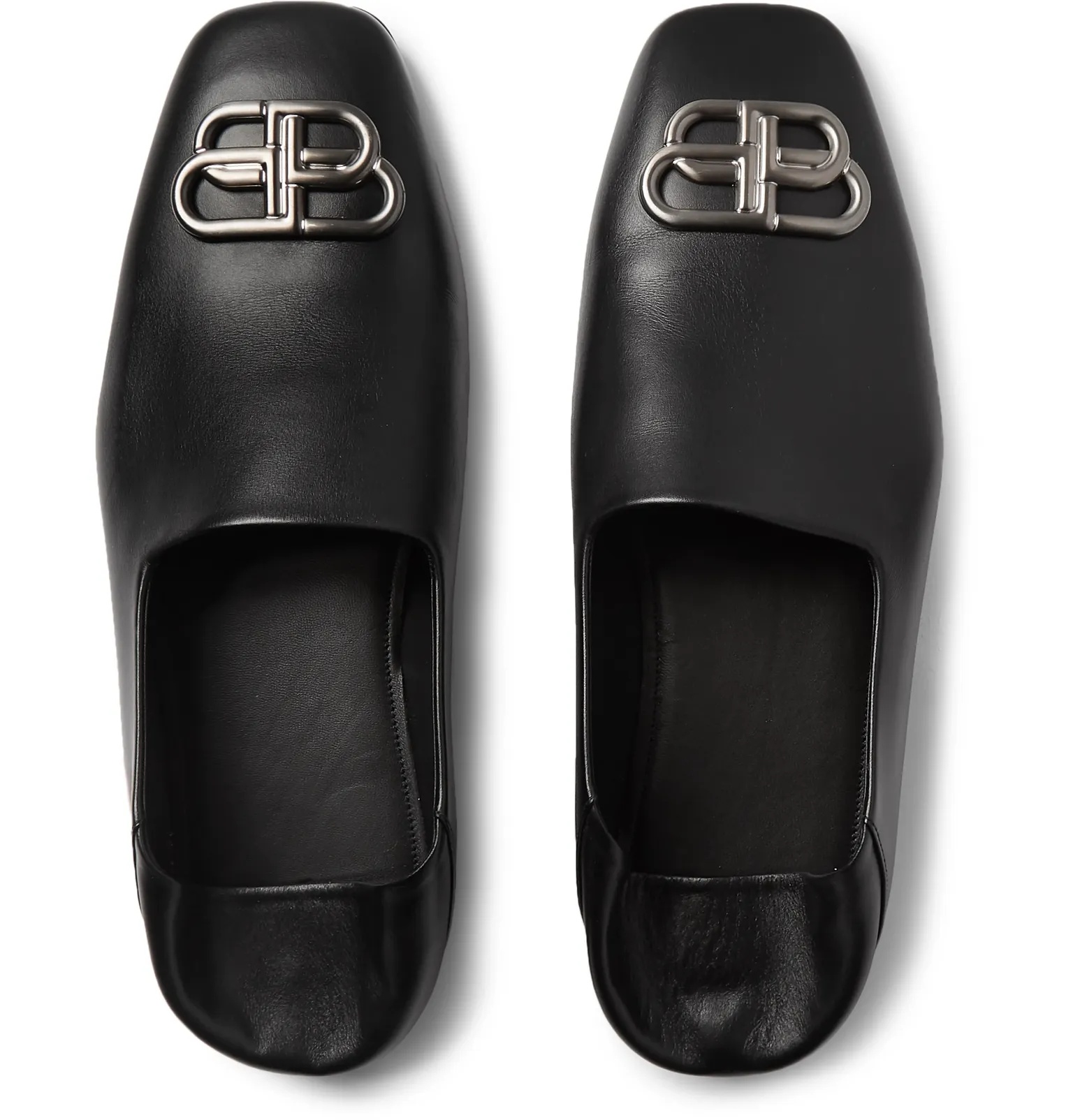 Cosy BB Logo-Embellished Collapsible-Heel Leather Loafers - 8