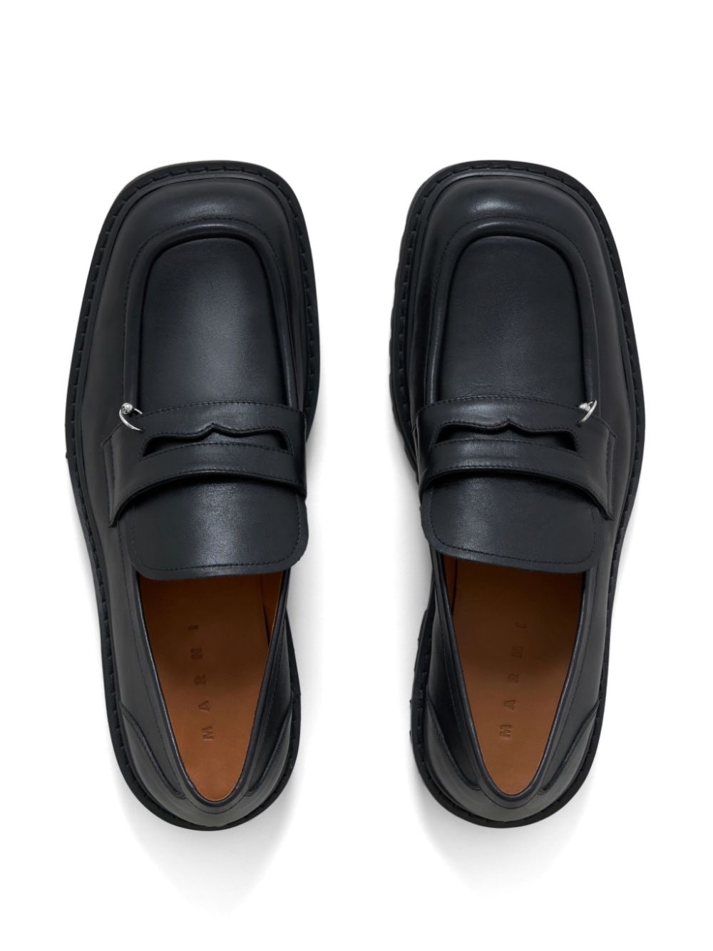 ring embellishment loafers - 4
