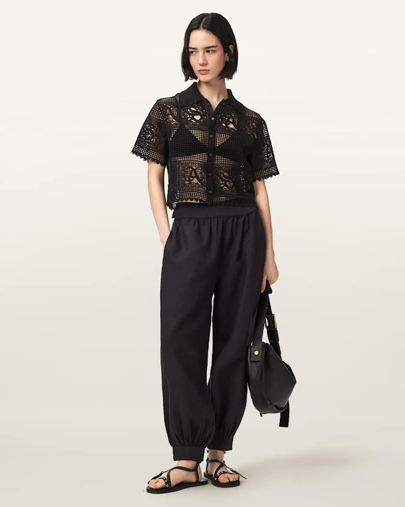 ALLSAINTS HARRIE LINEN BLEND BAGGY FIT PANTS outlook