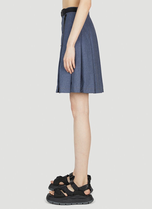Pleated Skirt in Dark Blue - 3