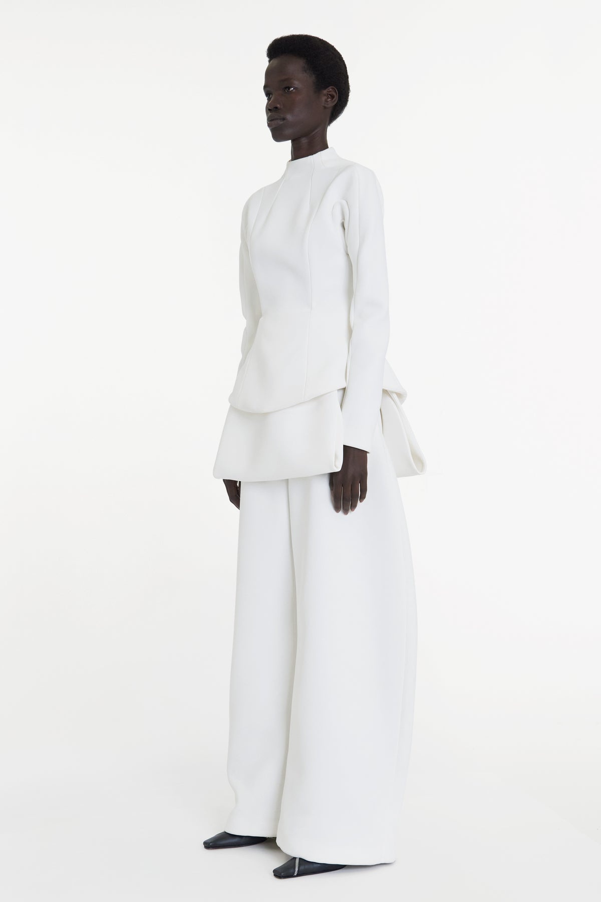 CURVED HEM TOP IVORY - 5