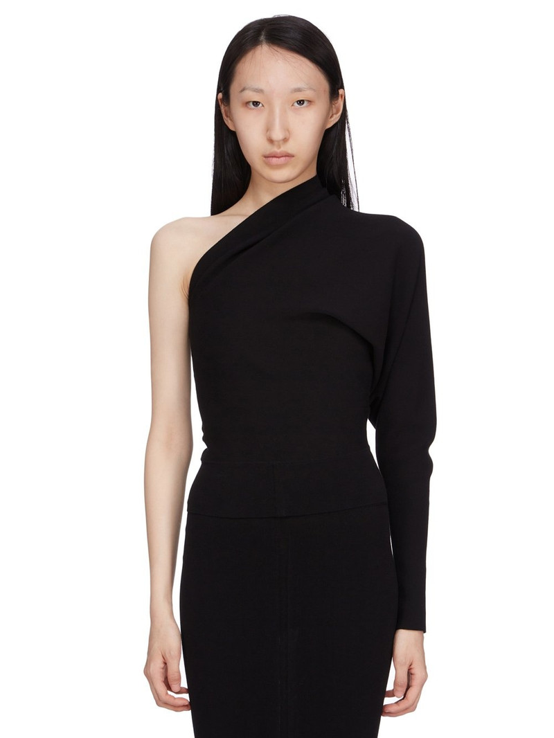 Black Hollywood One Shoulder Top - 1