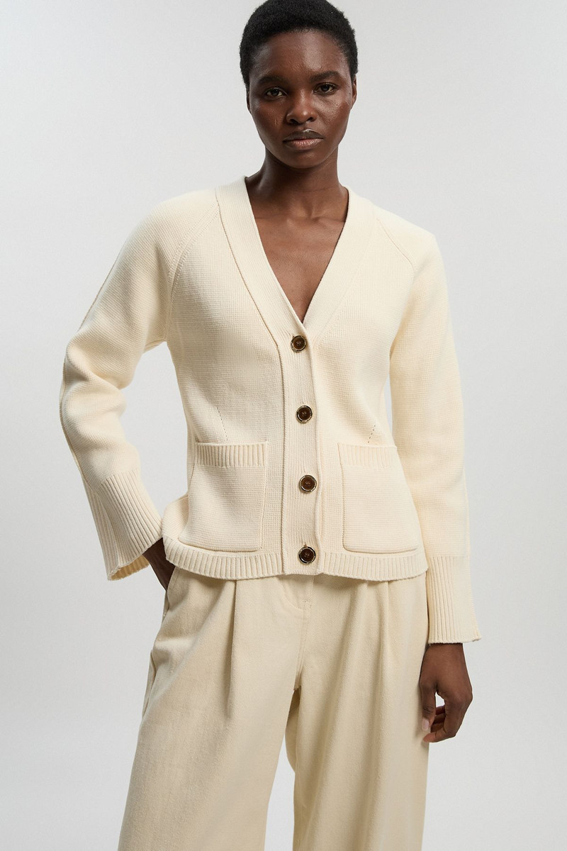 KAREN MILLEN Petite Cotton Knitted Button Cardigan outlook