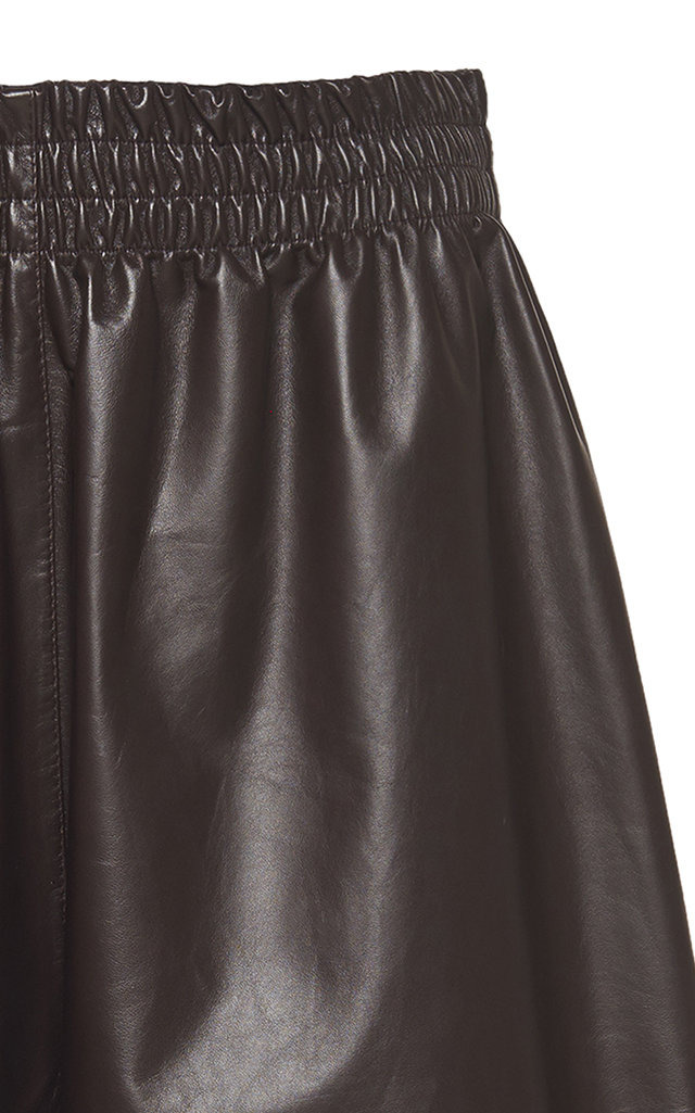 Long Leather Shorts brown - 4