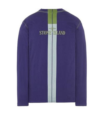 Stone Island 20749 COTTON JERSEY 'INVERSE STRIPE THREE' PRINT_ GARMENT DYED ROYAL BLUE outlook