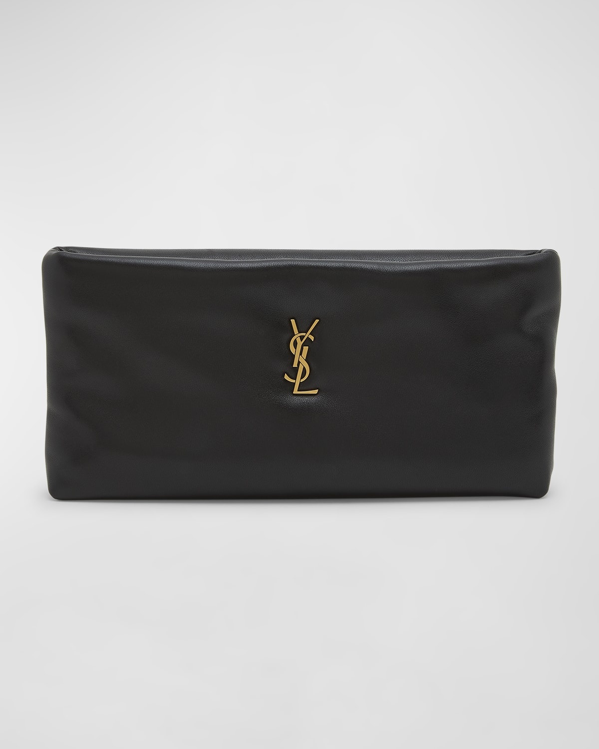 Calypso Ziptop YSL Clutch Bag in Smooth Padded Leather - 1
