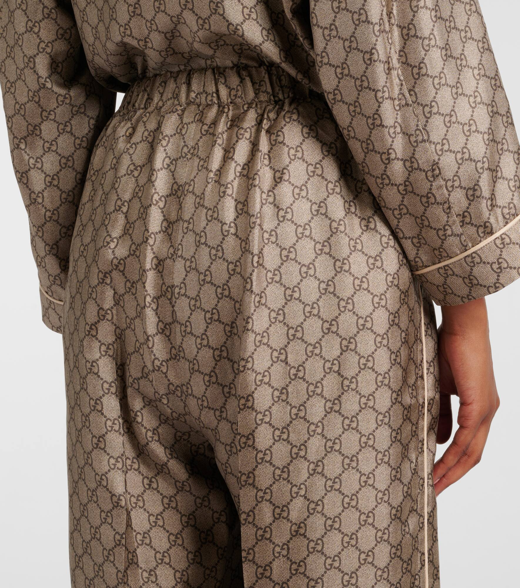 GG Supreme wide-leg silk pants - 6