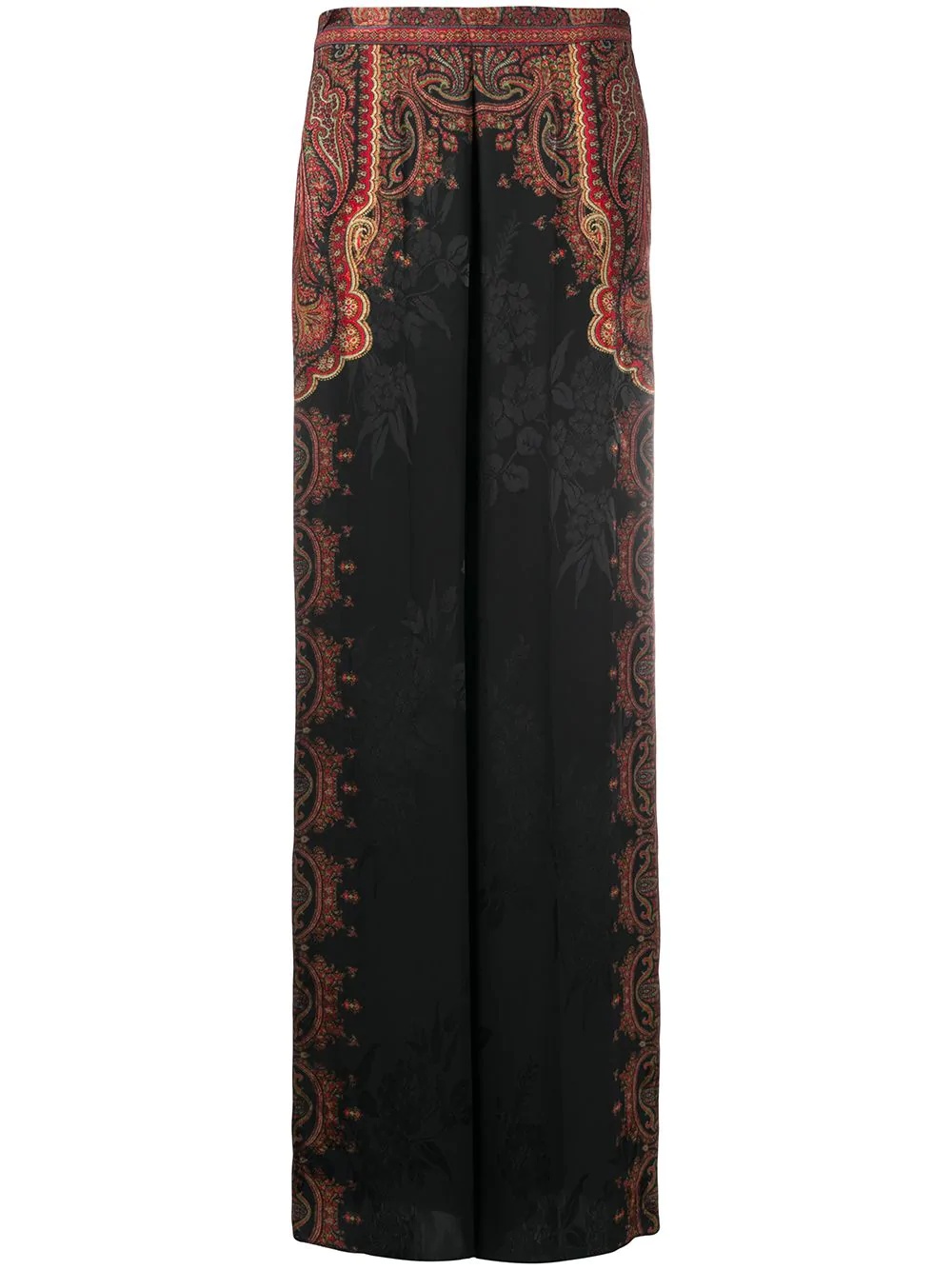 paisley-print jacquard palazzo trousers - 1