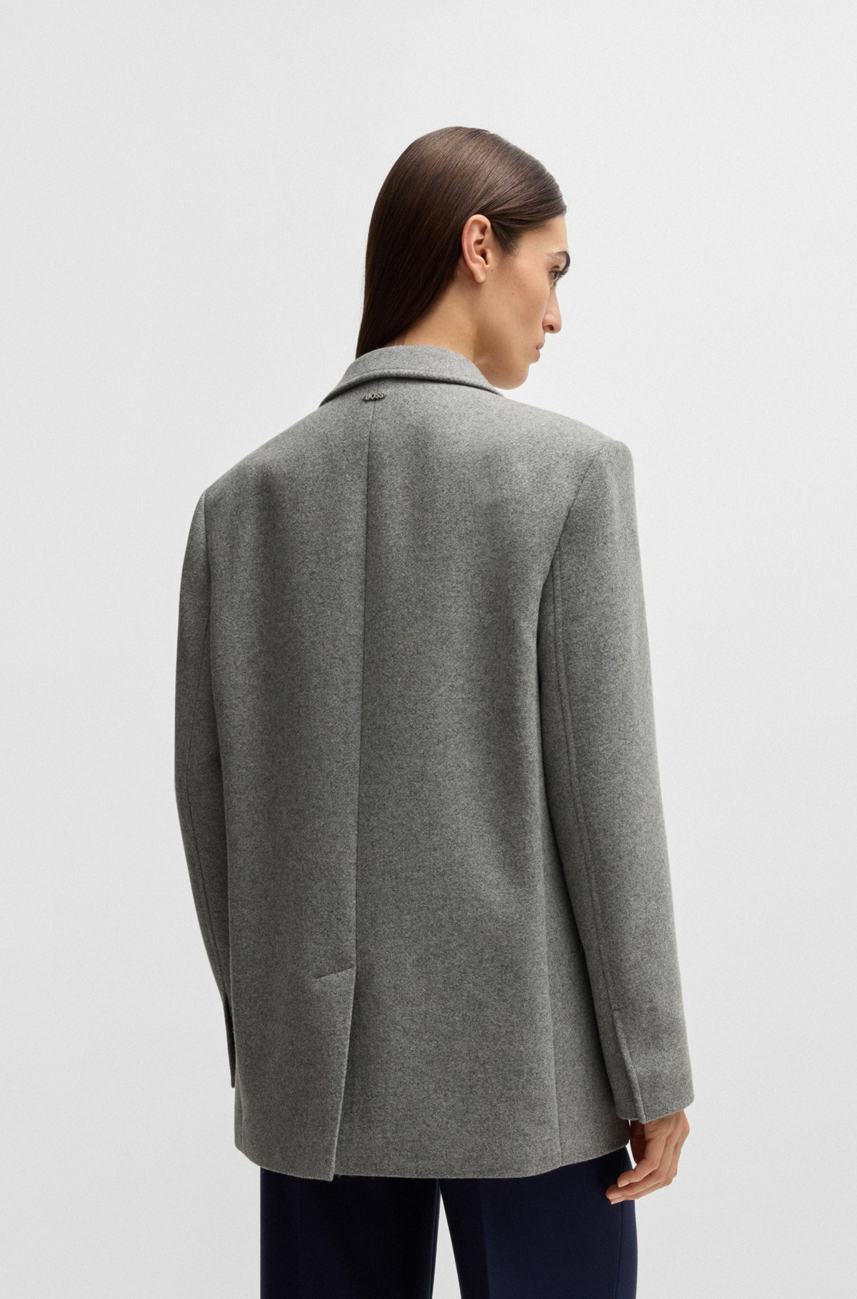 OVERSIZE-FIT BLAZER IN MELANGE WOOL - 4