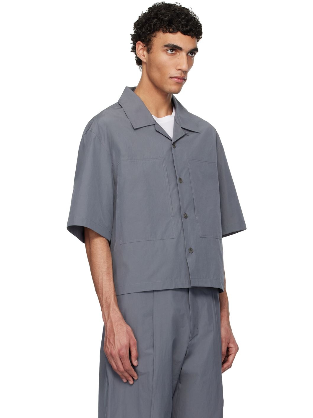Gray Pocket Half Shirt - 2