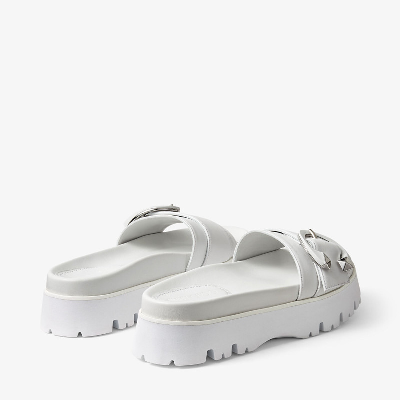 JIMMY CHOO Maiti Flat
White Nappa Leather Platform Sandals with C-Buckle outlook