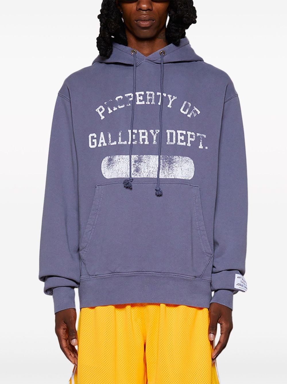 Property-print cotton hoodie - 3
