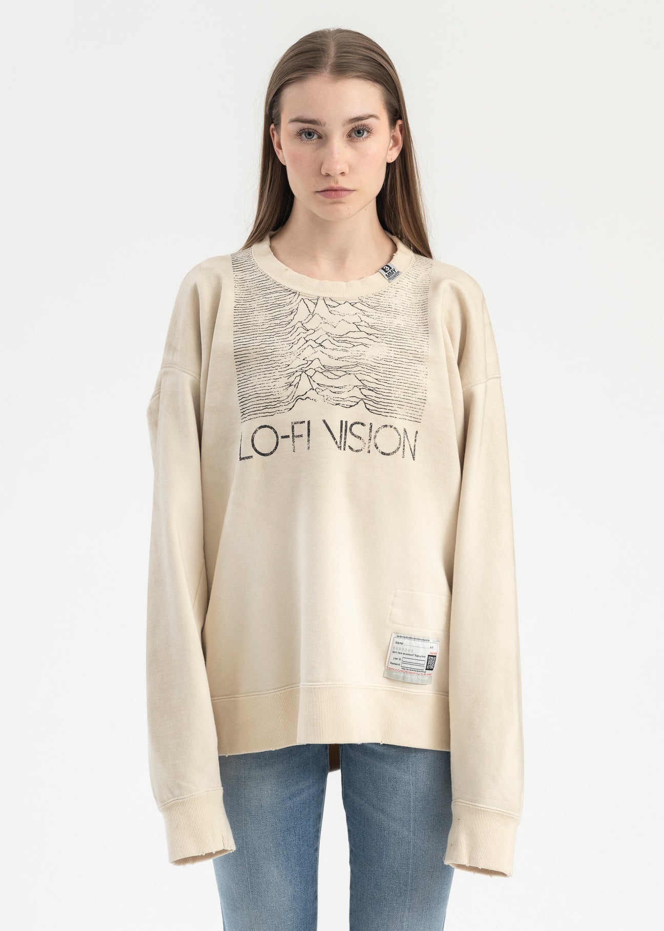 WHITE SHIFT BACK PULLOVER - 1