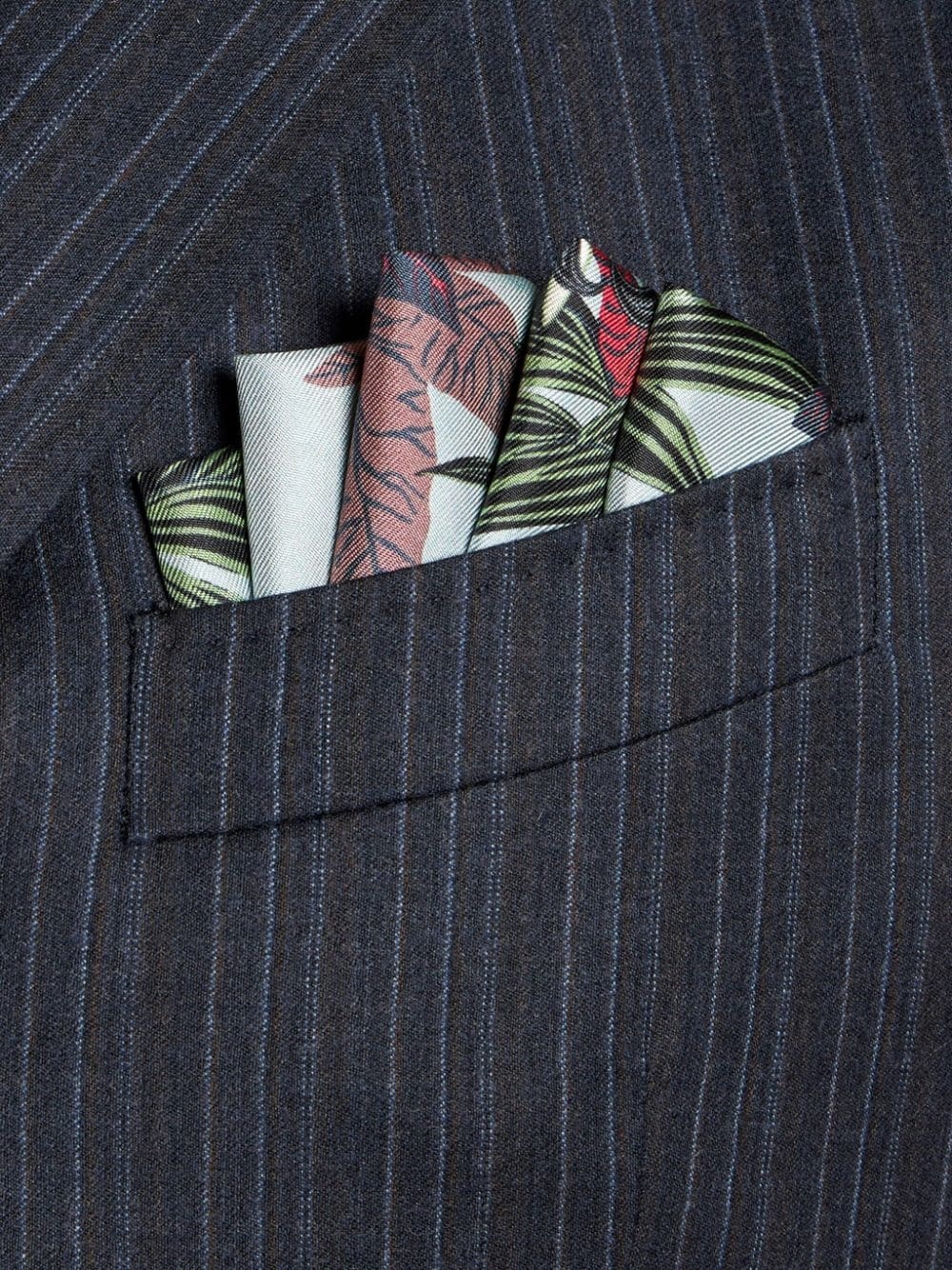 floral-print silk pocket square - 3