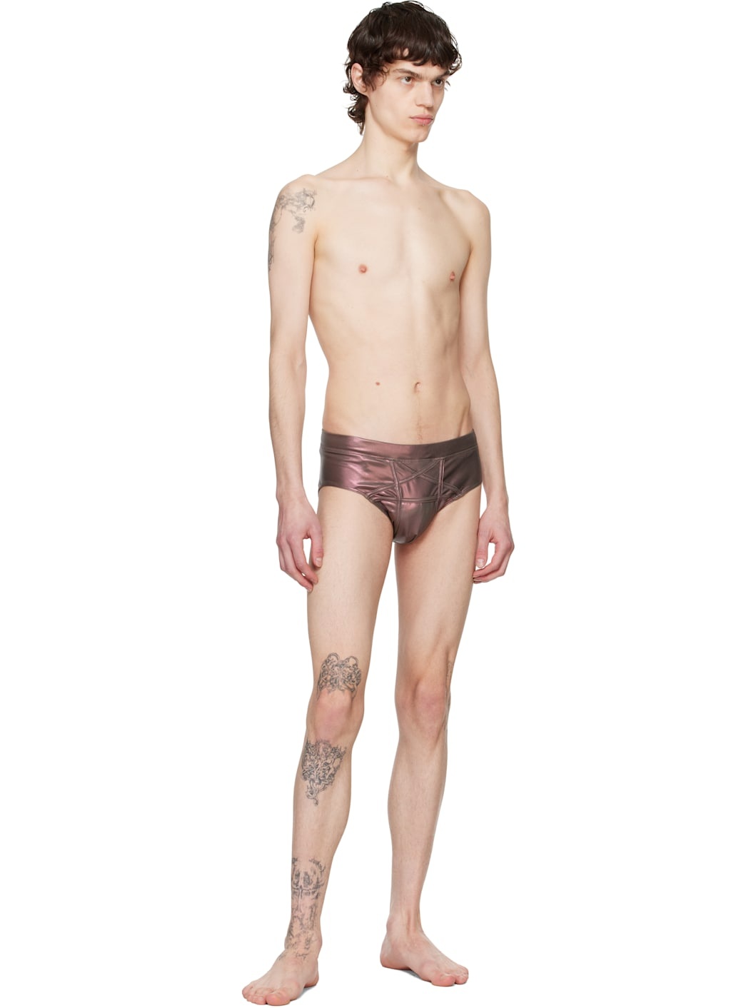 Brown Hollywood Penta Swim Briefs - 4