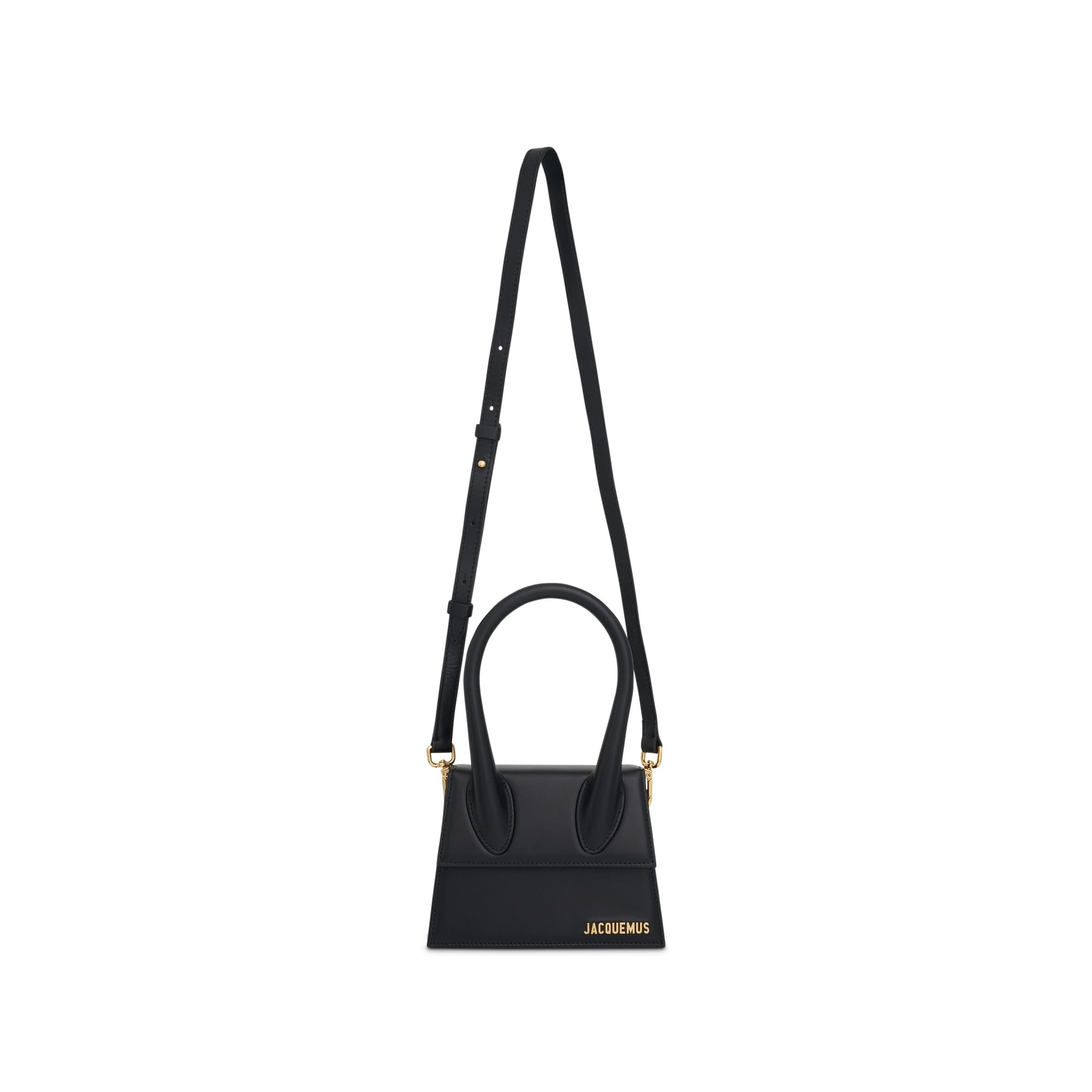 Le Chiquito Moyen Leather Bag in Black - 5