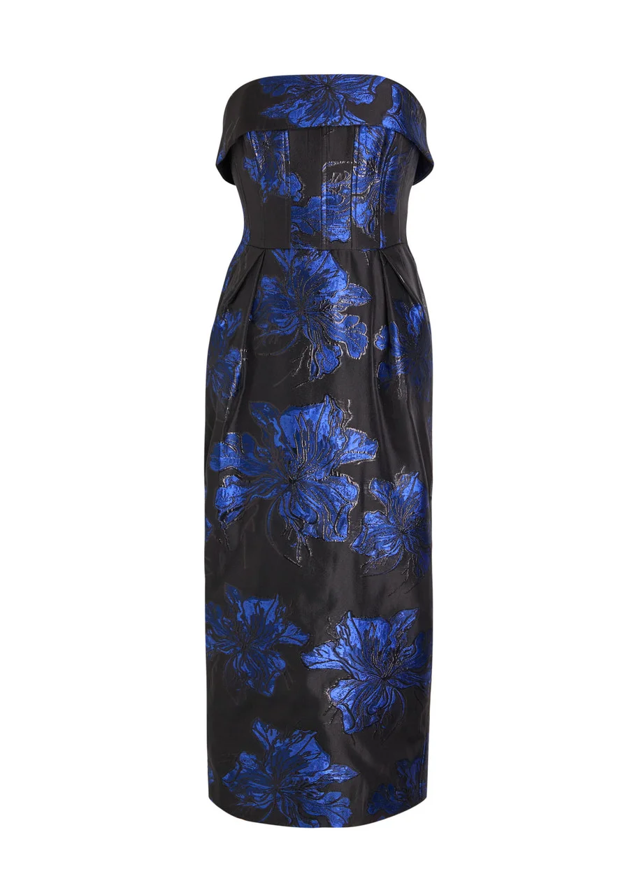 Rebecca Vallance Alexandra Floral-jacquard Woven Midi Dress - 1