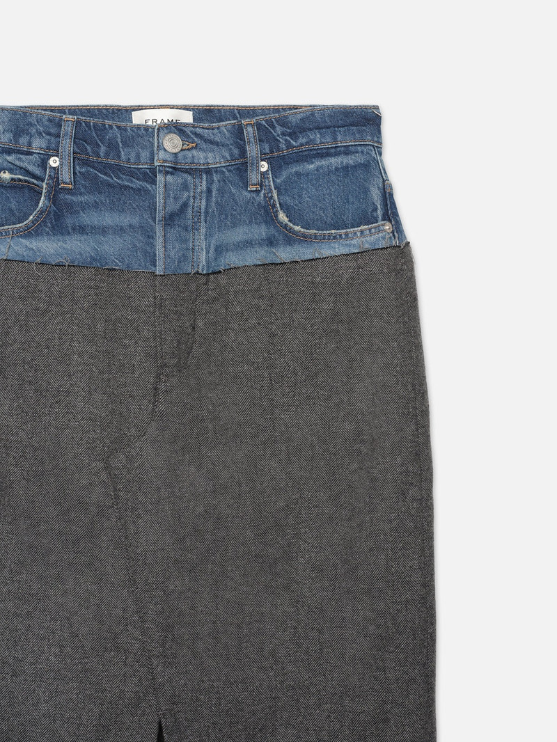 Le Mix Midaxi Skirt in Malibu Herringbone 2