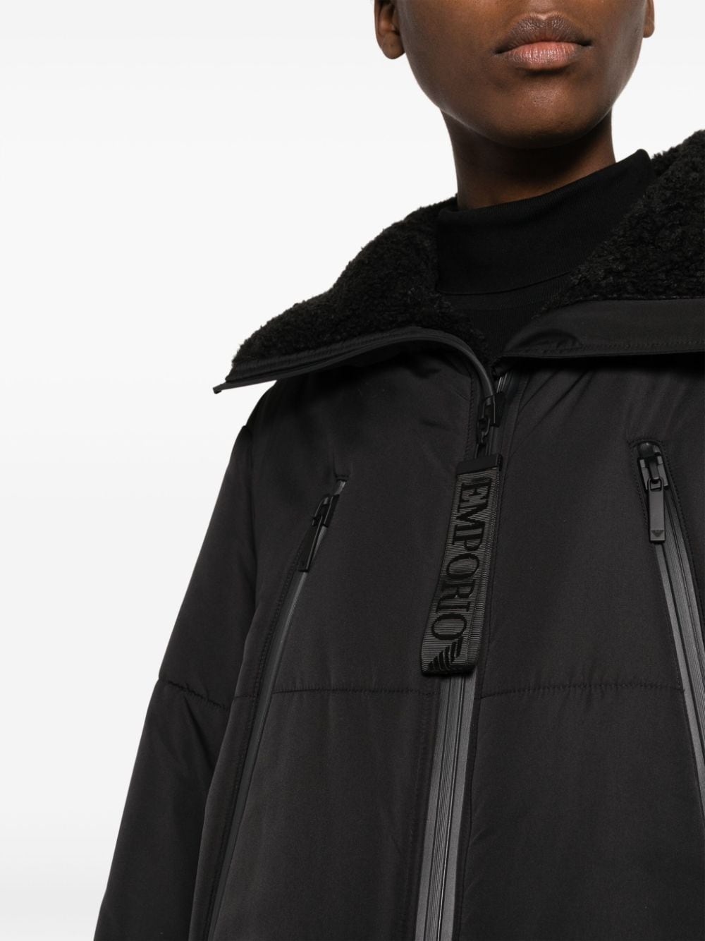zip-up padded coat - 5