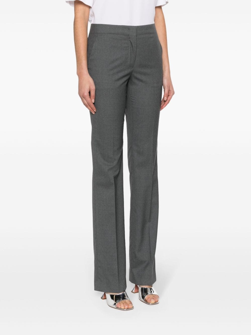 straight virgin wool tailored trousers - 3