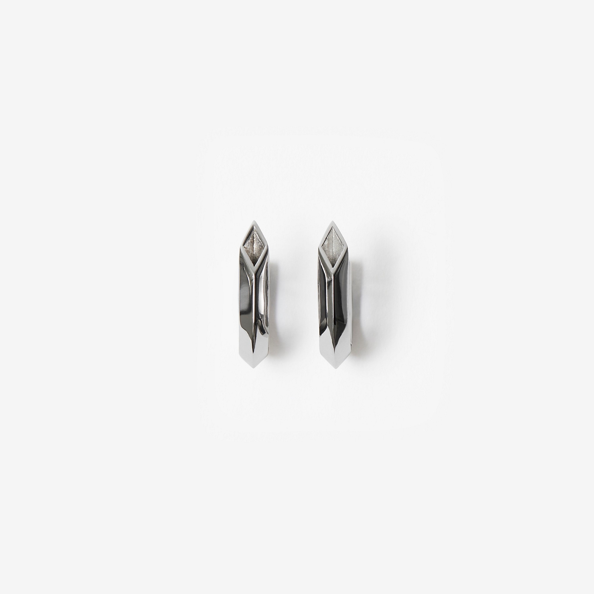 Silver Hollow Spike Earrings - 2