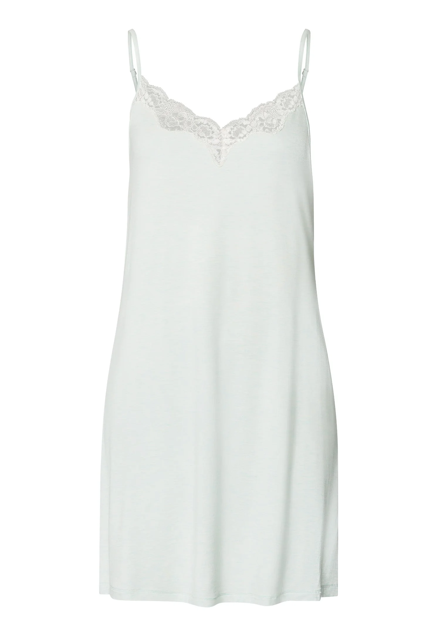 Natural Elegance Lace Trim V-Neck Chemise - 1
