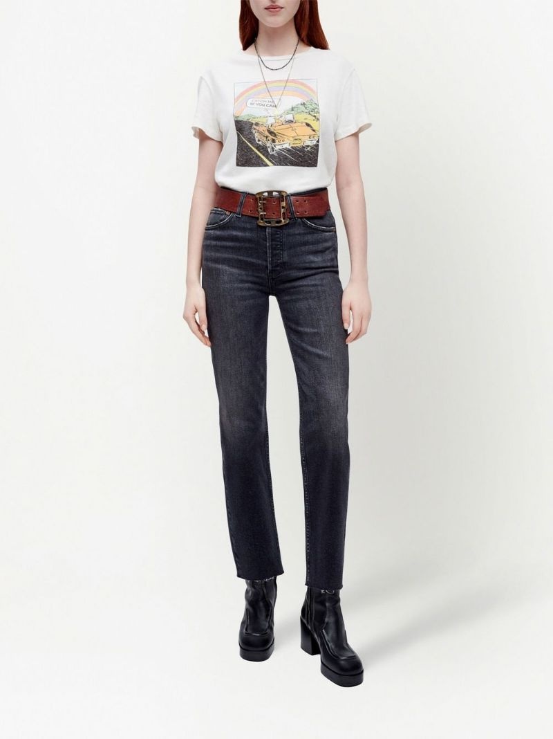 high-rise cropped jeans - 2