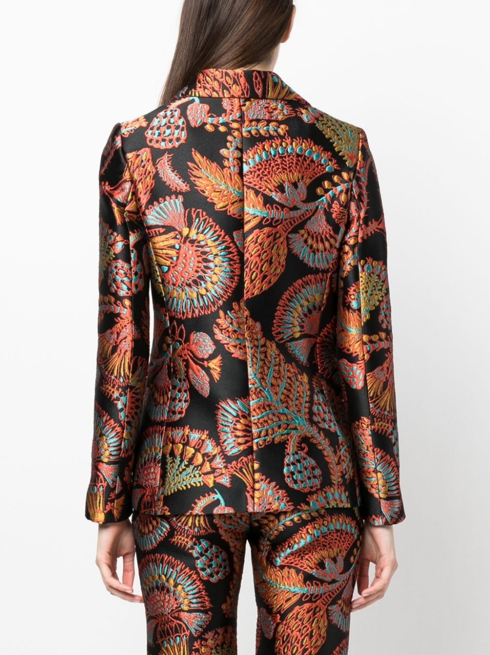 single-breasted graphic-print blazer - 4