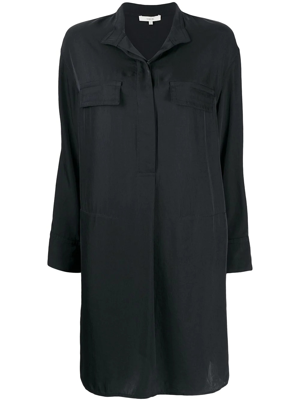 long-sleeved concealed placket shirt - 1