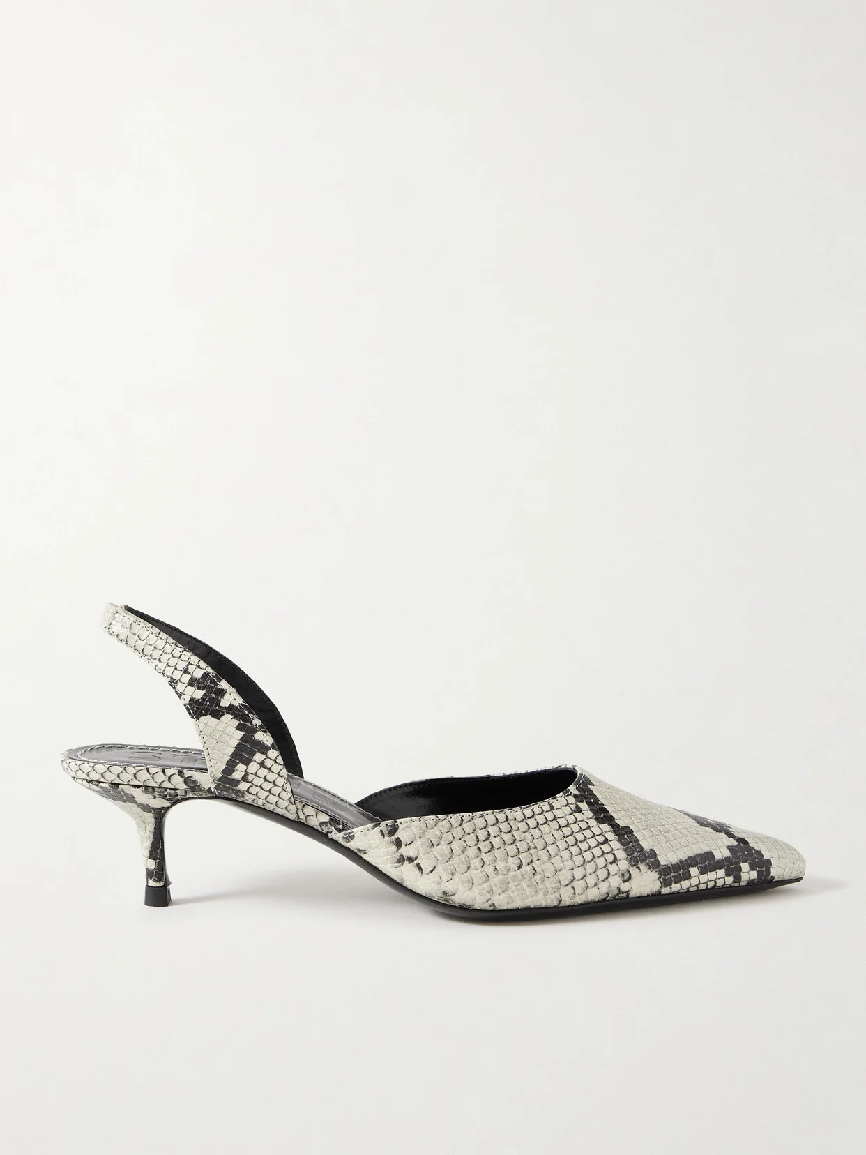 Sebastian Snake-effect Leather Slingback Pumps - 1