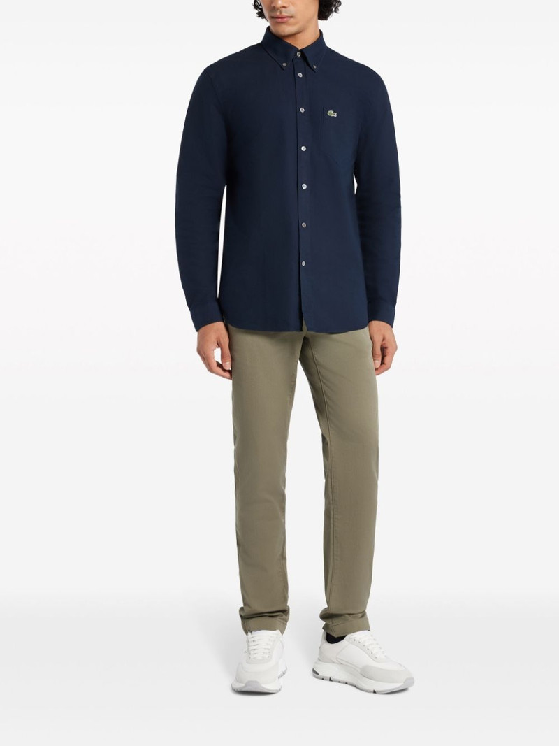 LACOSTE logo-appliquÃ© cotton shirt outlook