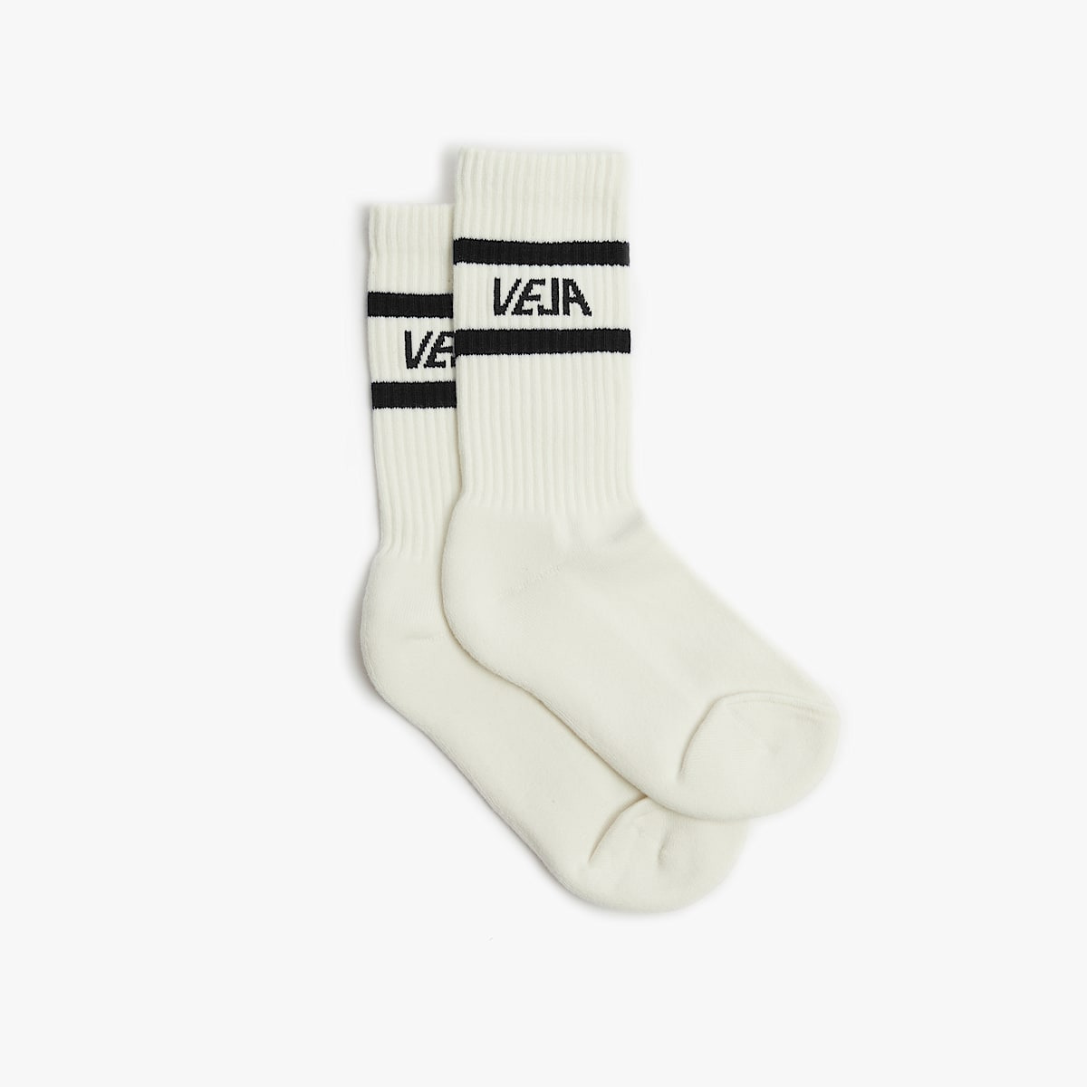 ICONIC SOCKS COTTON WHITE BLACK - 1