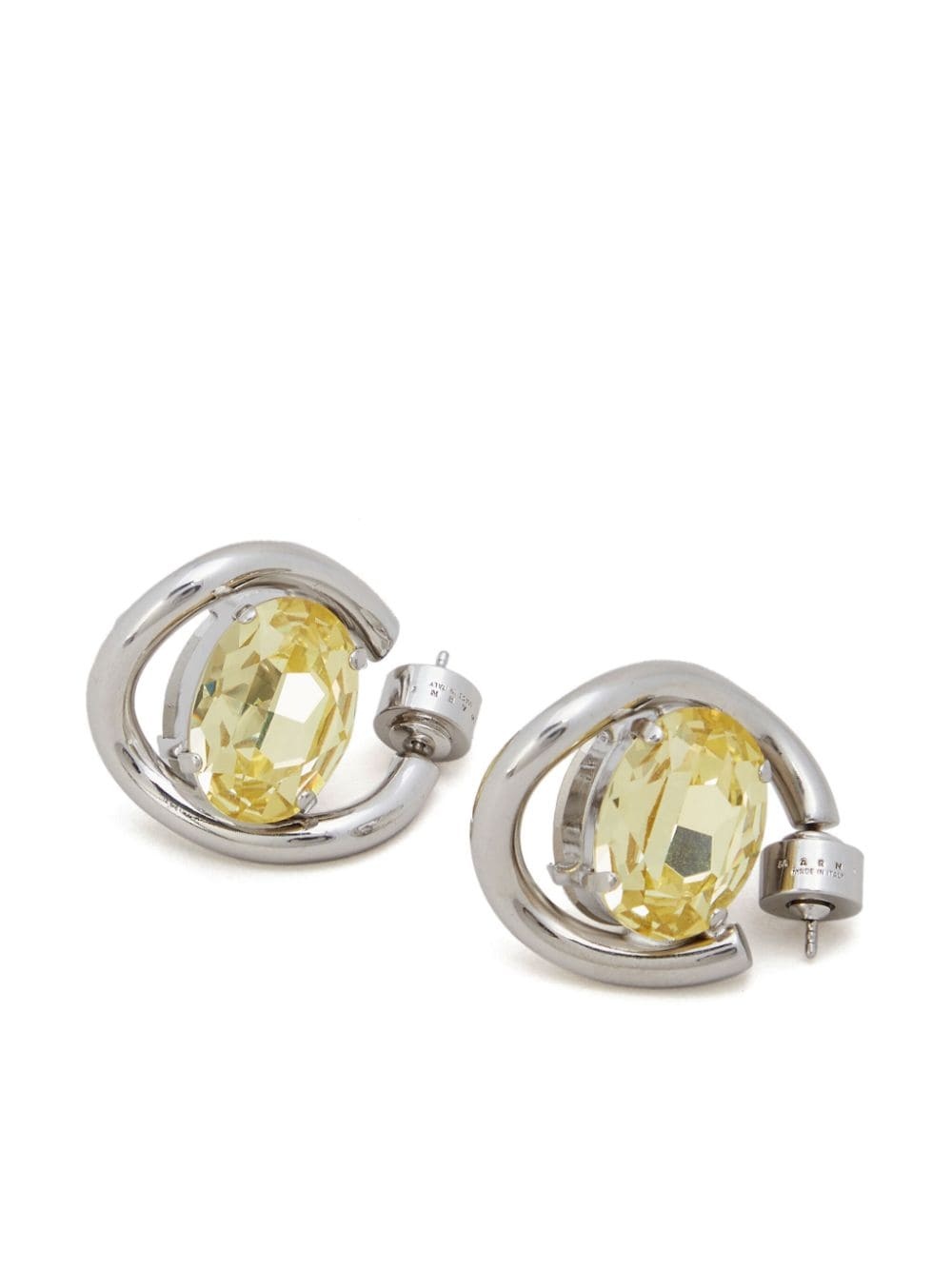 twisted crystal-embellished hoop earrings - 2