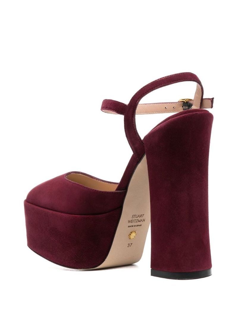 square-toe 115mm suede platform pumps - 3