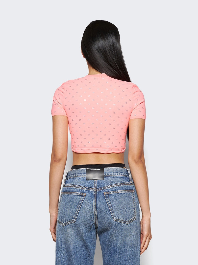 Crystal Logo Short Sleeve T-Shirt Anime Pink 5