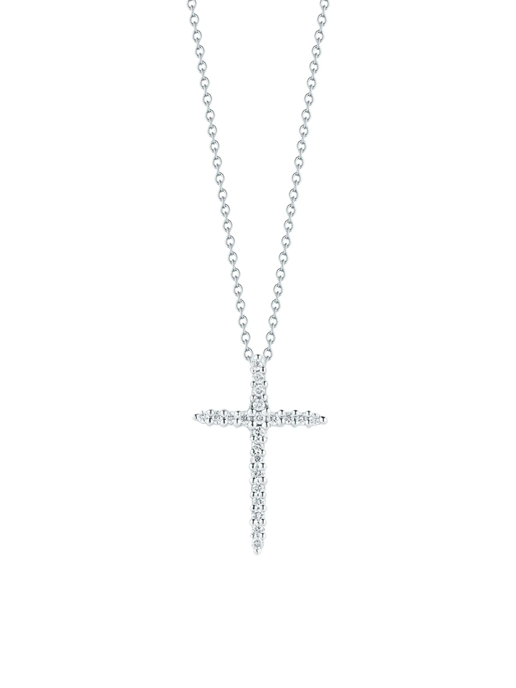 Women's Tiny Treasures 0.1 TCW Diamond & 18K White Gold Cross Pendant Necklace - White Gold - 1