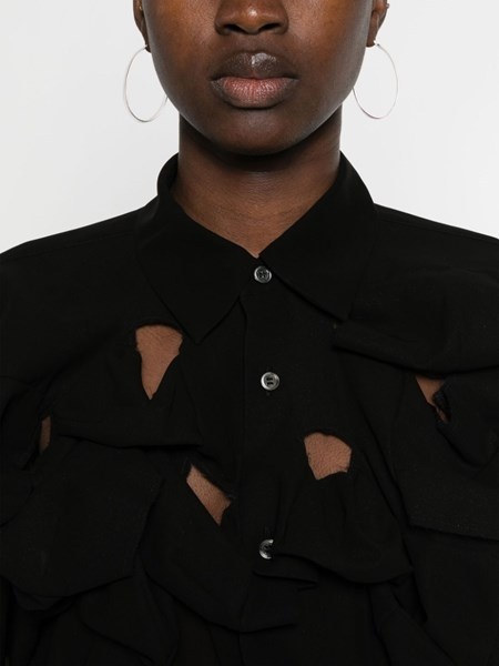 cropped semi-sheer shirt - 5