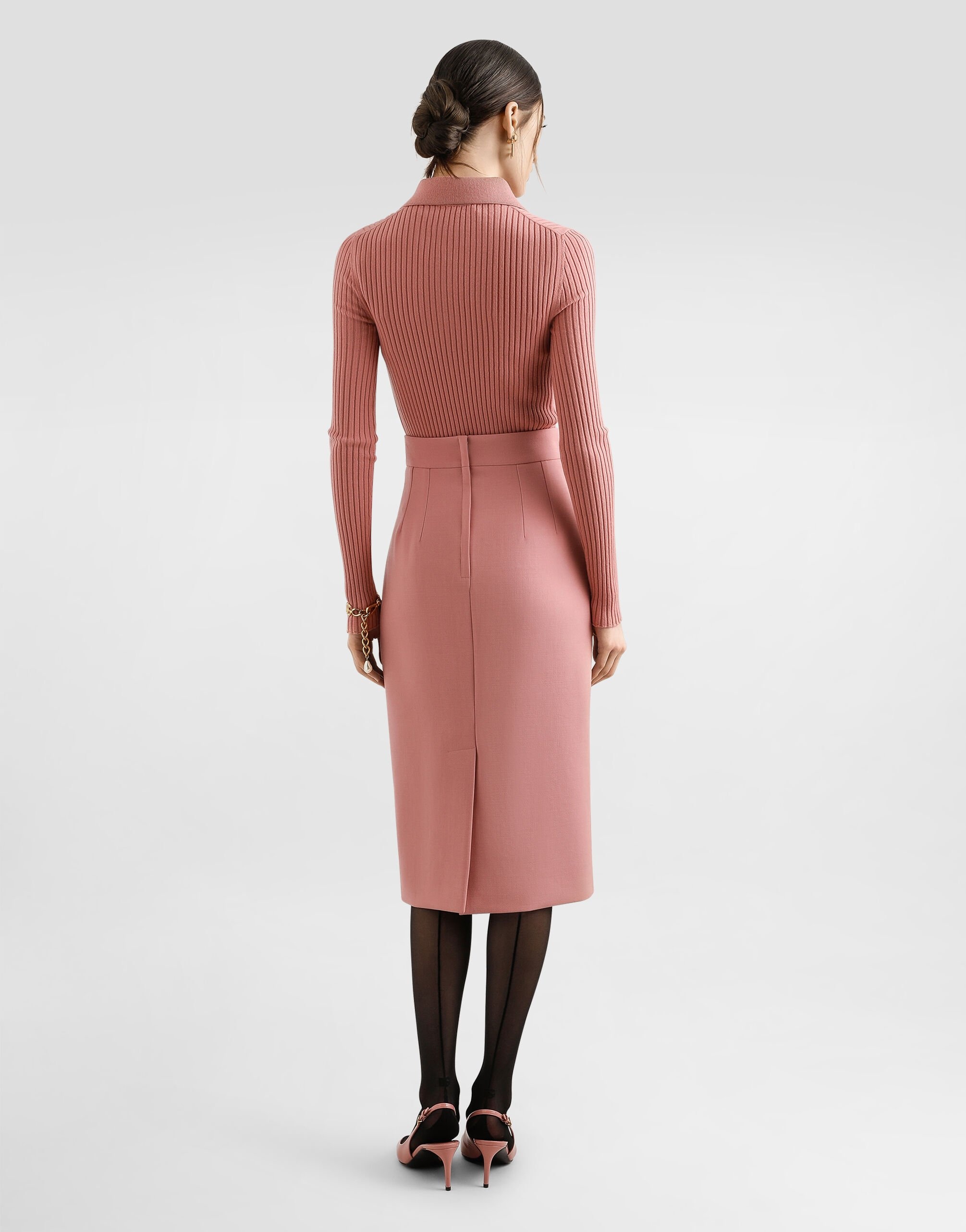 Ribbed wool polo-style sweater - 3