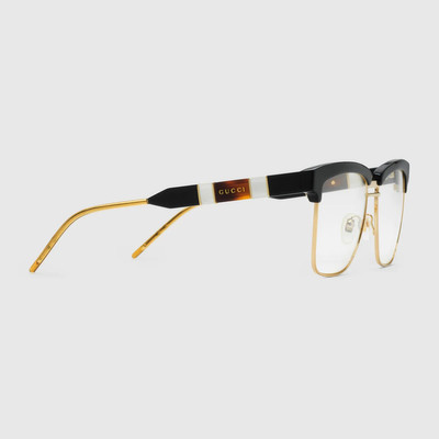 GUCCI Square metal and acetate glasses outlook