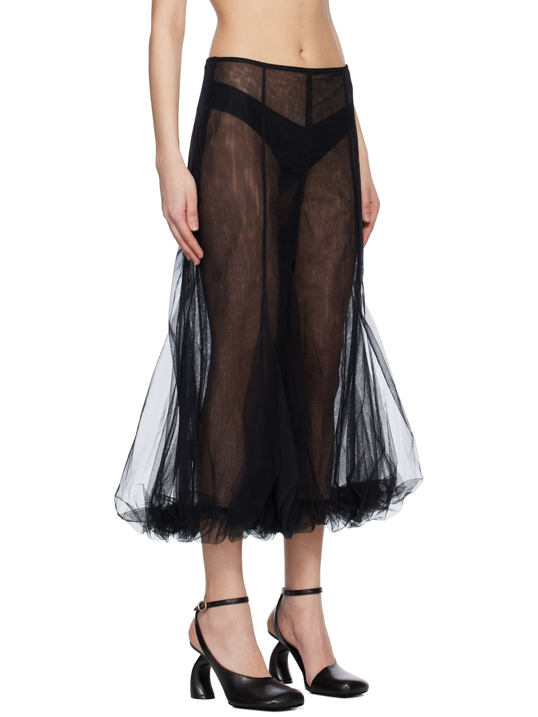 Black Loulou Tulle Trousers - 2