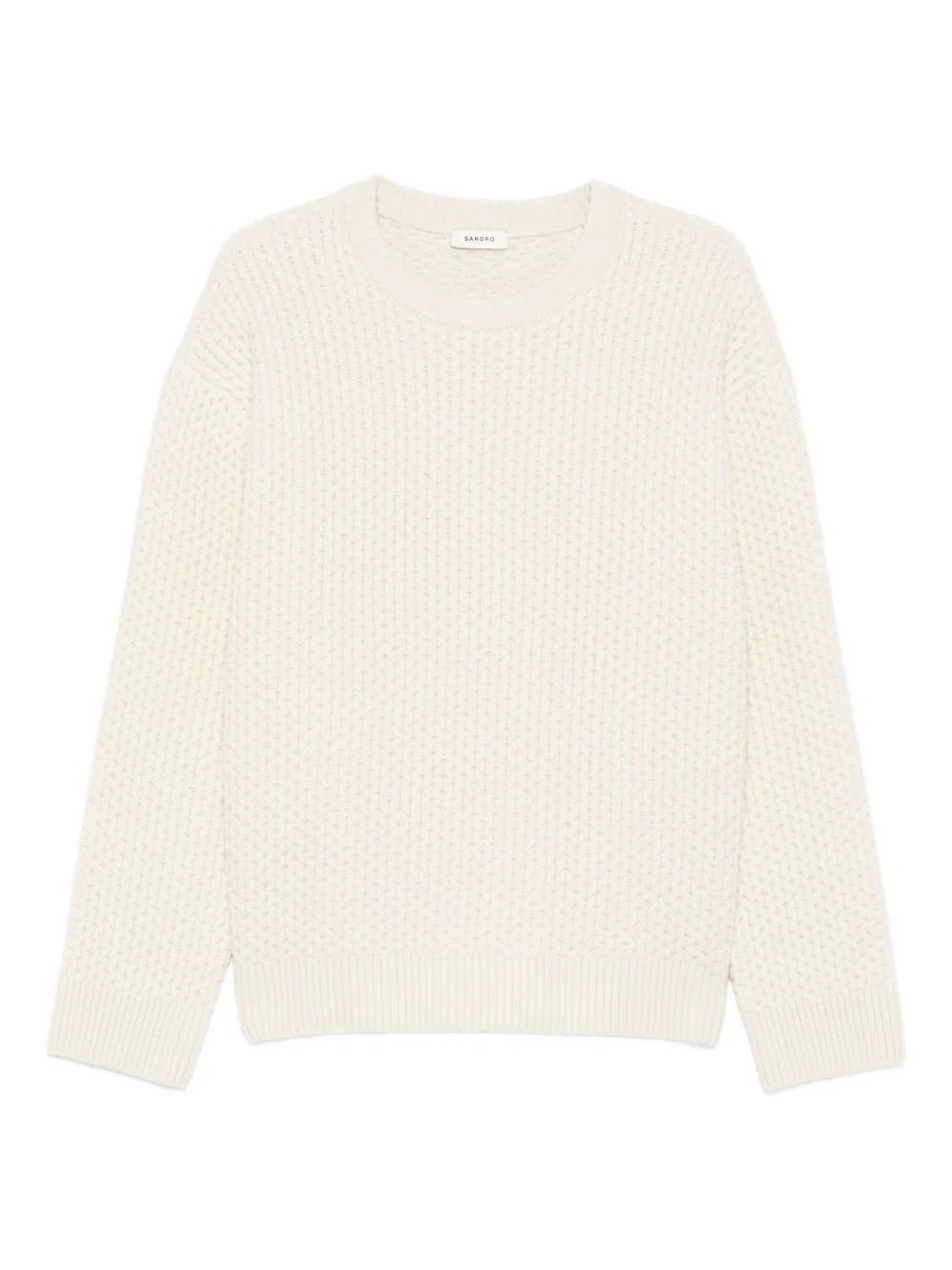 honeycomb-knit crew-neck sweater - 1