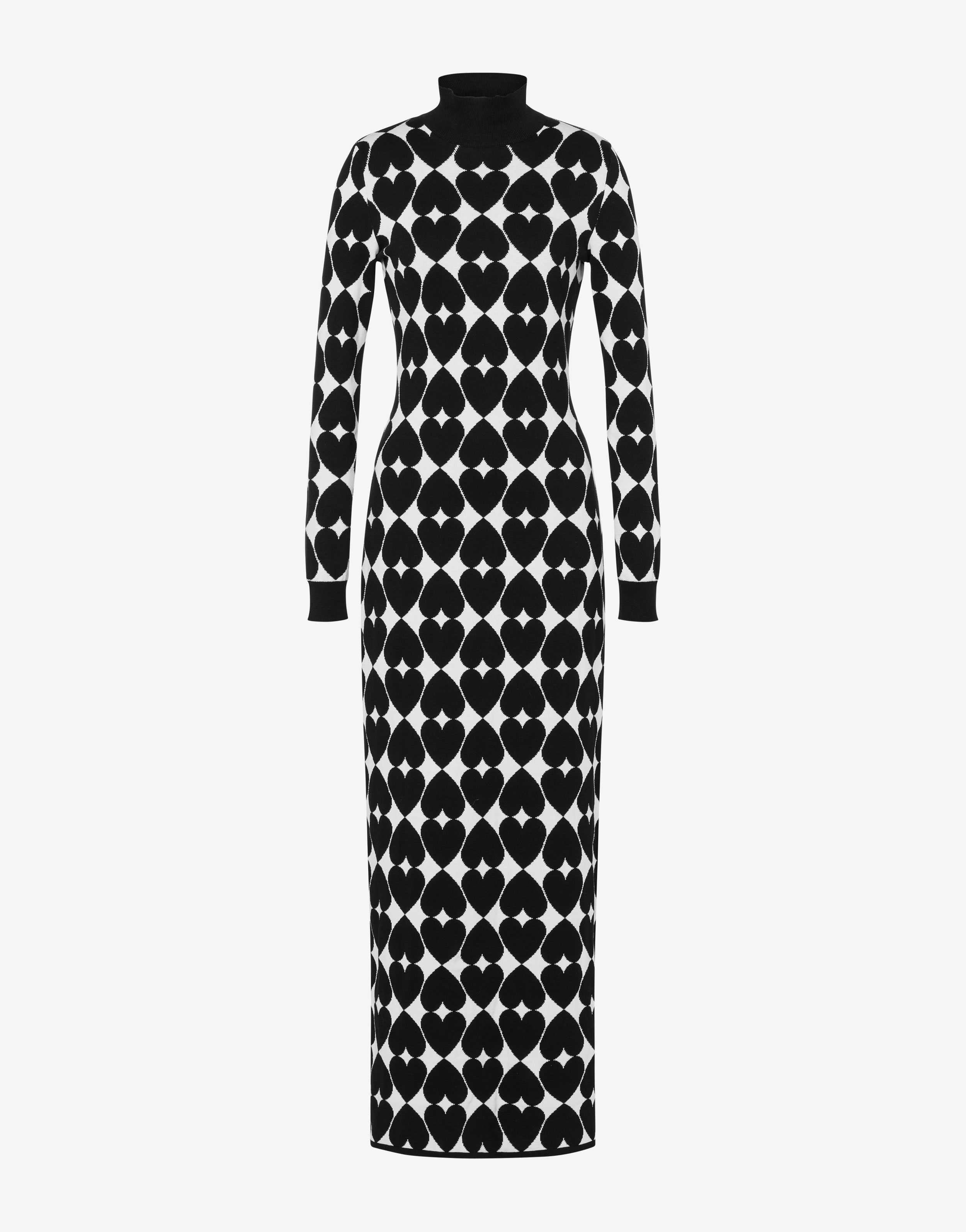OPTICAL HEART KNITTED DRESS - 1