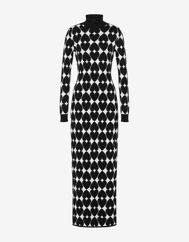 OPTICAL HEART KNITTED DRESS 1