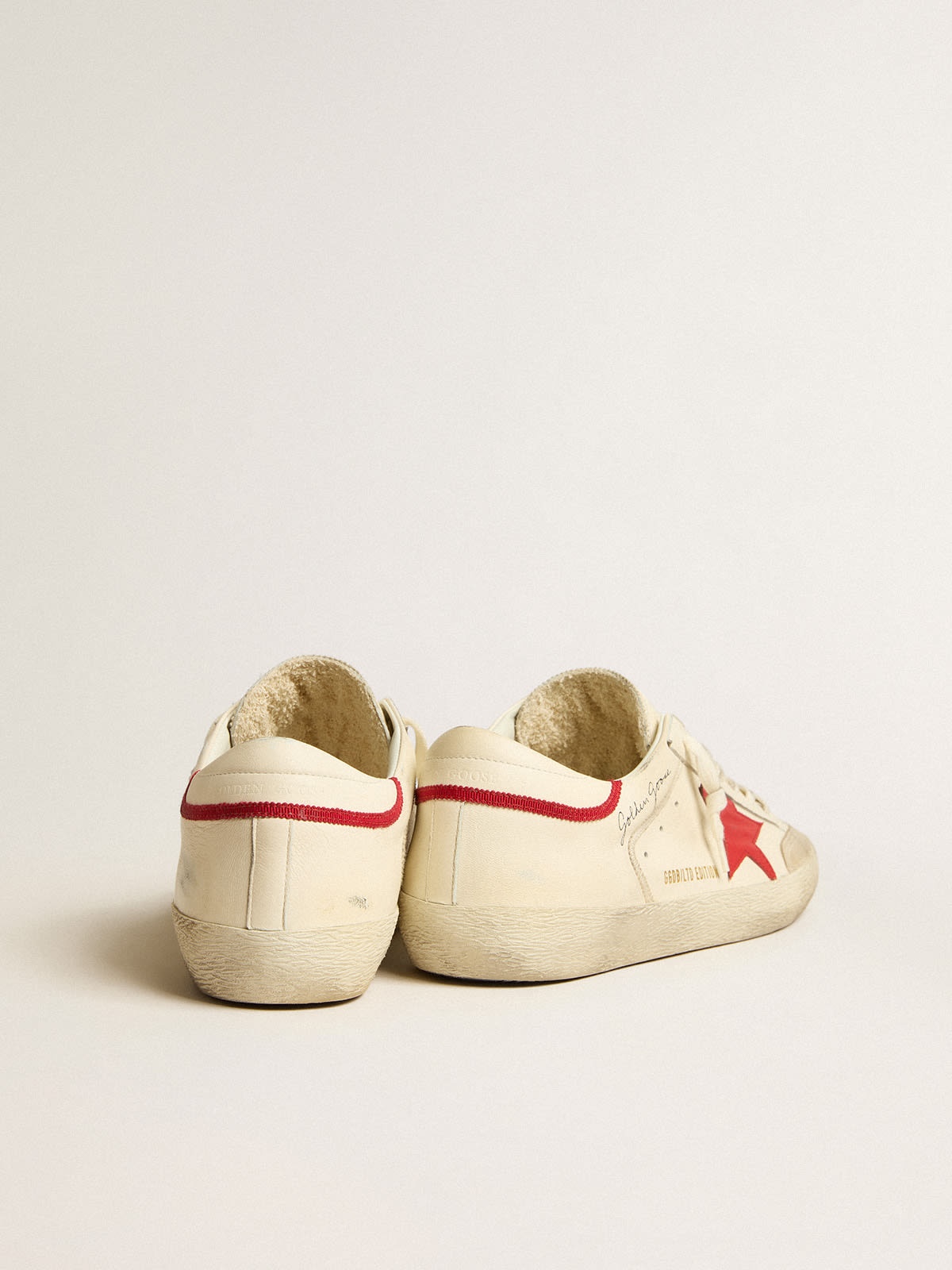 Super-Star LTD in nappa with red leather star and pearl suede toe - 4