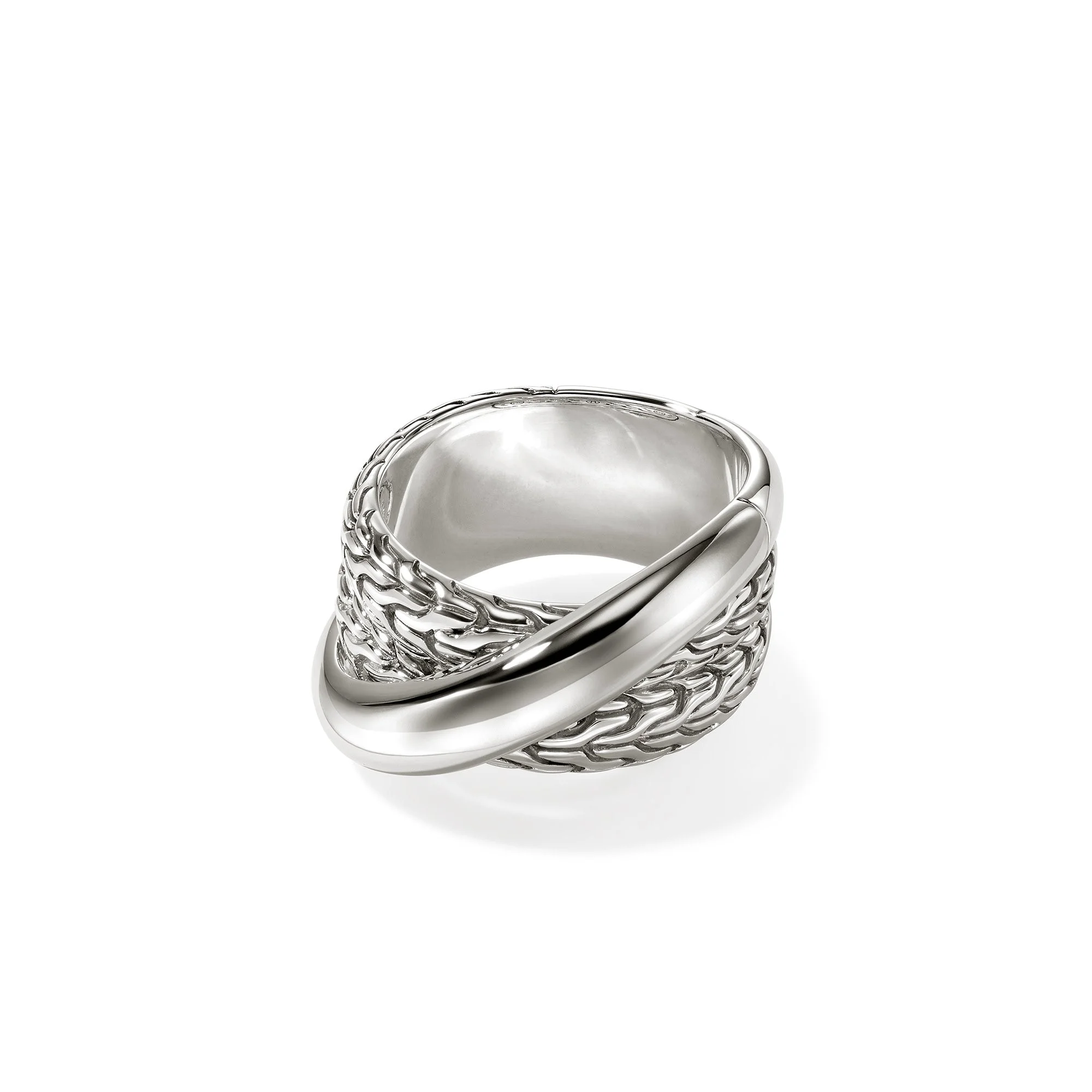 JH Essential Crossover Ring, Sterling Silver - 1