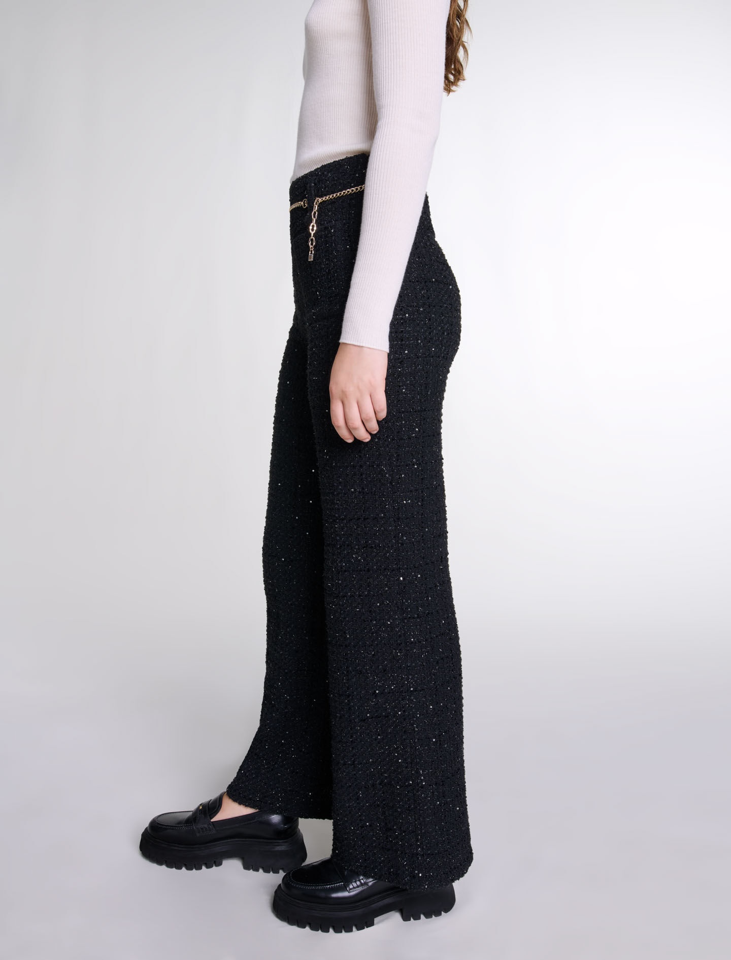 Sequinned tweed trousers - 6