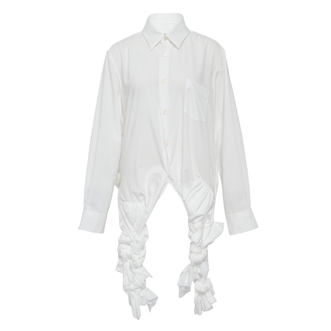 Polyester Braided Hem Blouse - 1