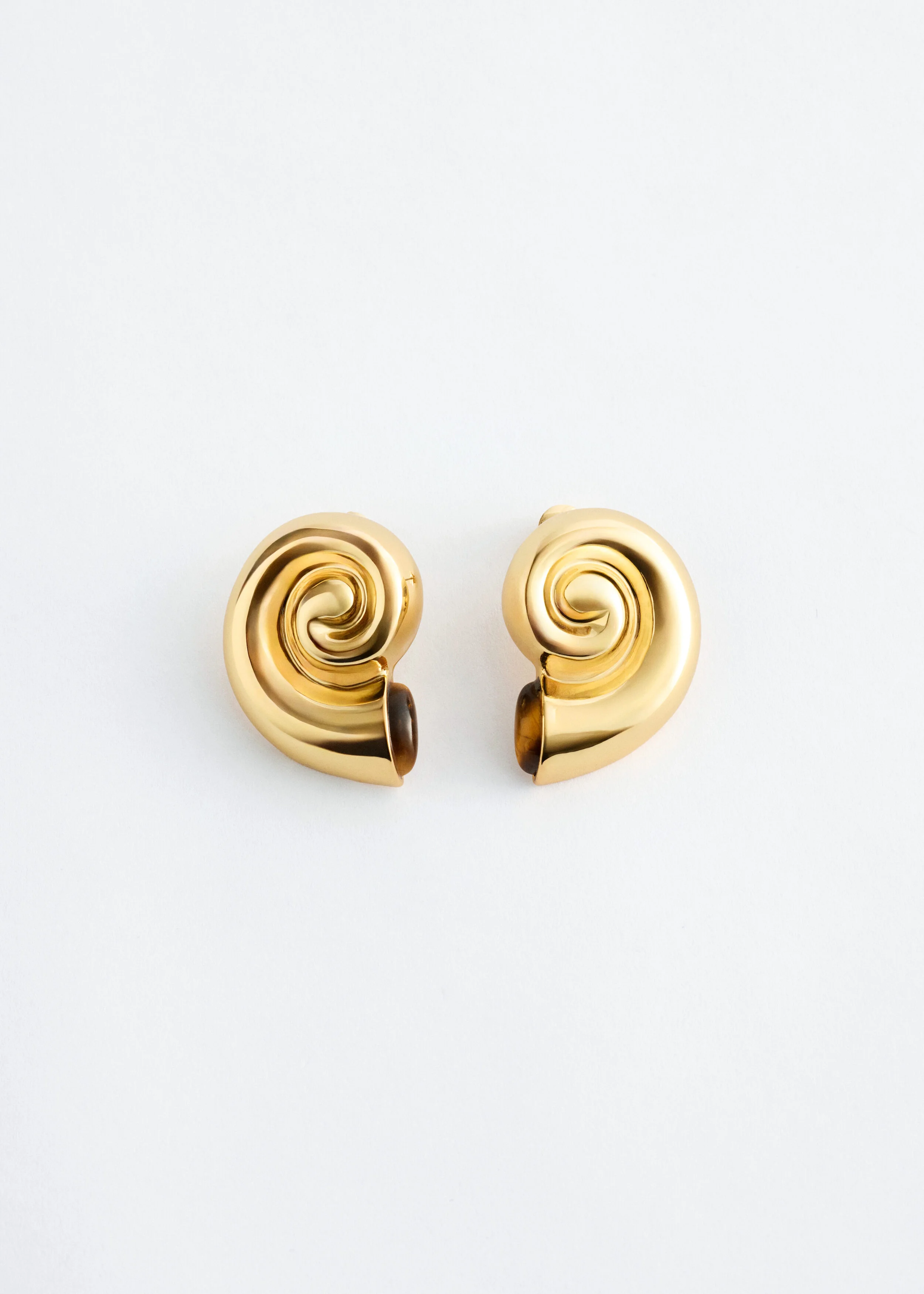 Gold-Plated Shell Earrings - 1