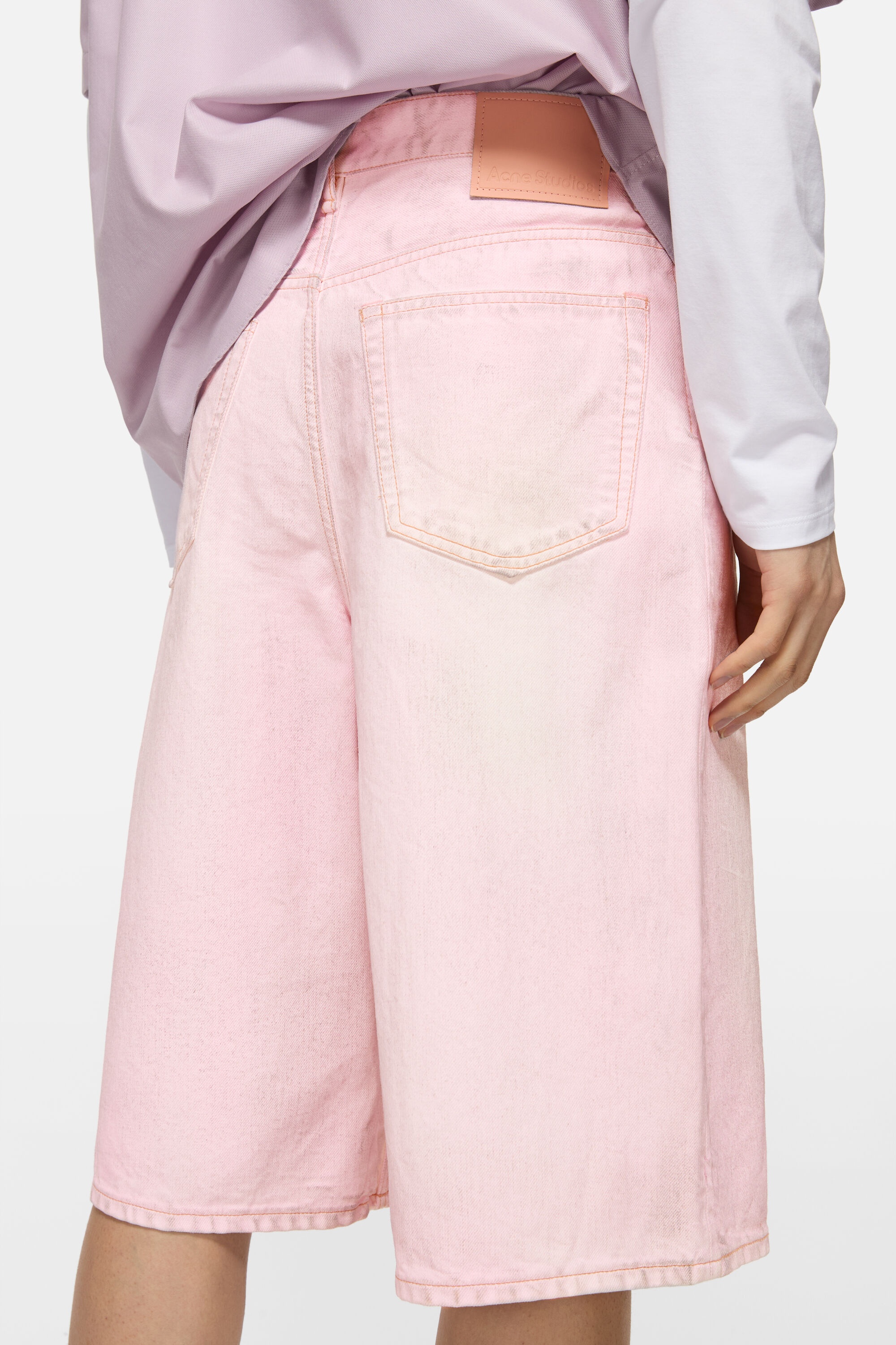 Denim shorts - Loose fit - Pale Pink - 4